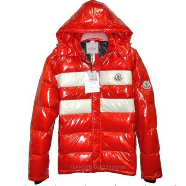 Moncler Breve rosso Cap semplice e Zipper caldo Uomo Cappotti uscita